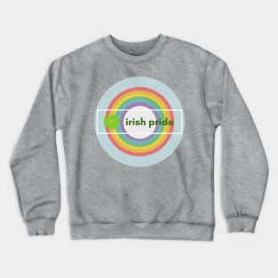 Irish Pride - St Patrick's Day Pride Rainbow Circle Clover Crewneck Sweatshirt